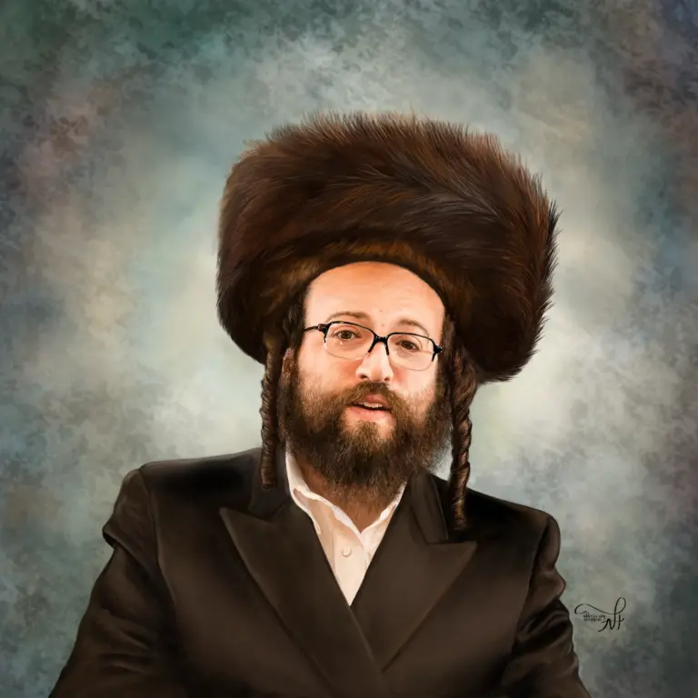 דיוקן הרב יואל ראטה שליט"א, ציור דיגיטלי של נחמי הברפלד