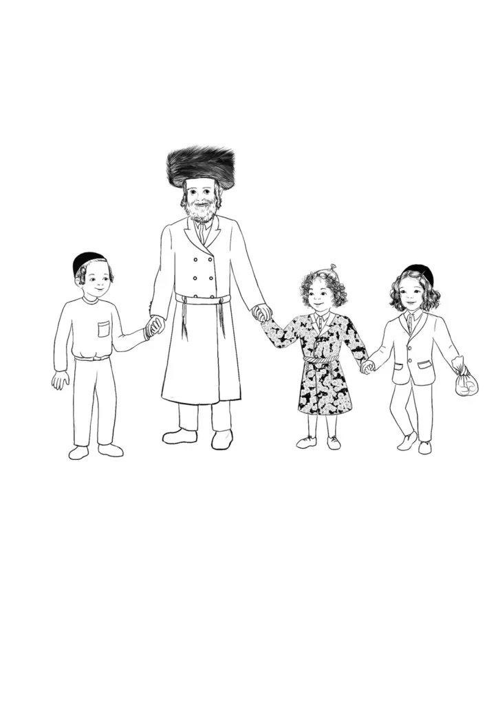 דף צביעה לגן: חלאקה, איור של נחמי הברפלד