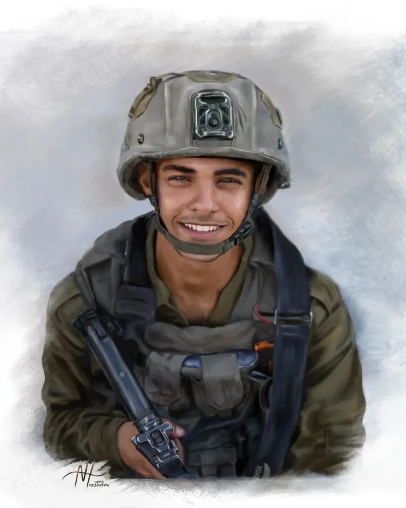 דיוקן אילי גמזו הי"ד, ציור דיגיטלי של נחמי הברפלד