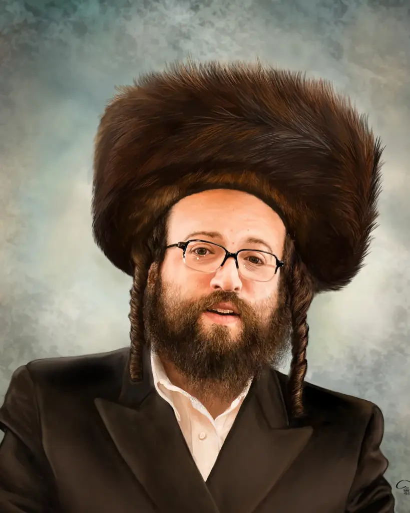 דיוקן הרב יואל ראטה, ציור דיגיטלי של נחמי הברפלד
