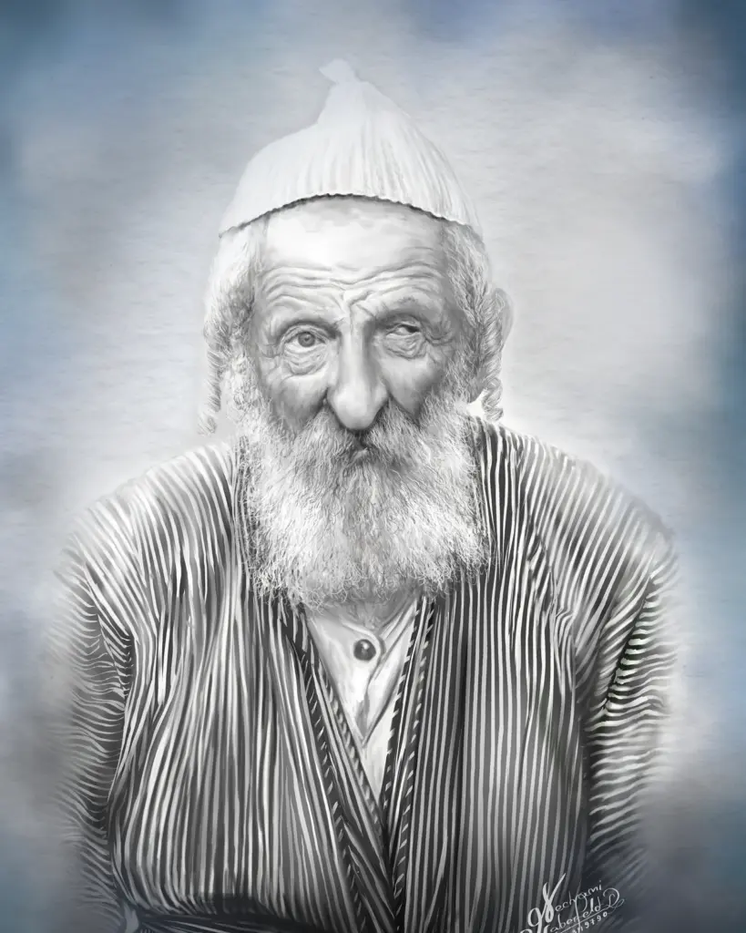 דיוקן הרב אהרן סלוטקי זצ"ל, ציור דיגיטלי של נחמי הברפלד
